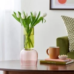 Elements Sculpt Two Tone Green Glass Vase 30cm 7 Elements Sculpt Two Tone Green Glass Vase 30cm -Decoration Store 30765679 alt02