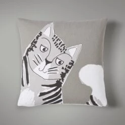 Dunelm Cat Printed Cushion