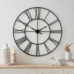 Dunelm Skeleton Clock 100cm Black