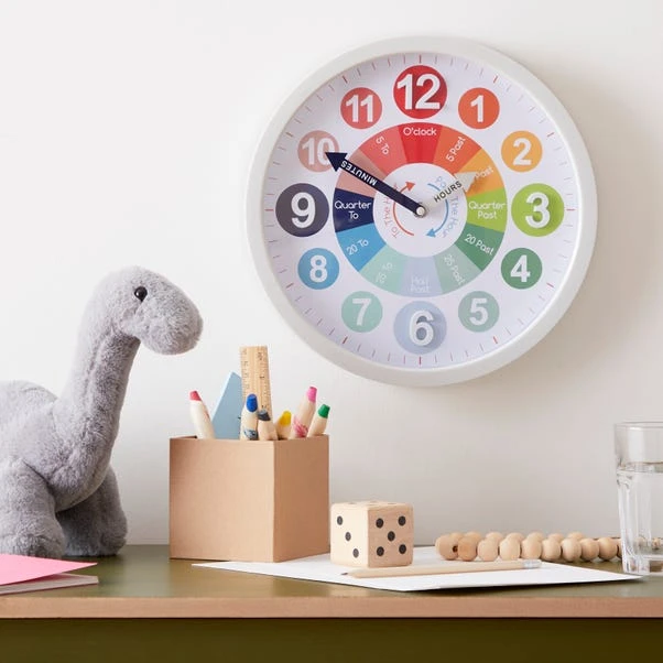 Dunelm Tell The Time Large Clock 30cm 1 Dunelm Tell The Time Large Clock 30cm