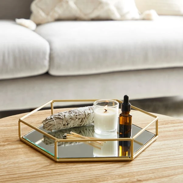 Dunelm Hexagonal Gold Tray 1 Dunelm Hexagonal Gold Tray