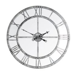 Dunelm Distressed Mirrored 57cm Clock Silver -Decoration Store 30769194 alt02