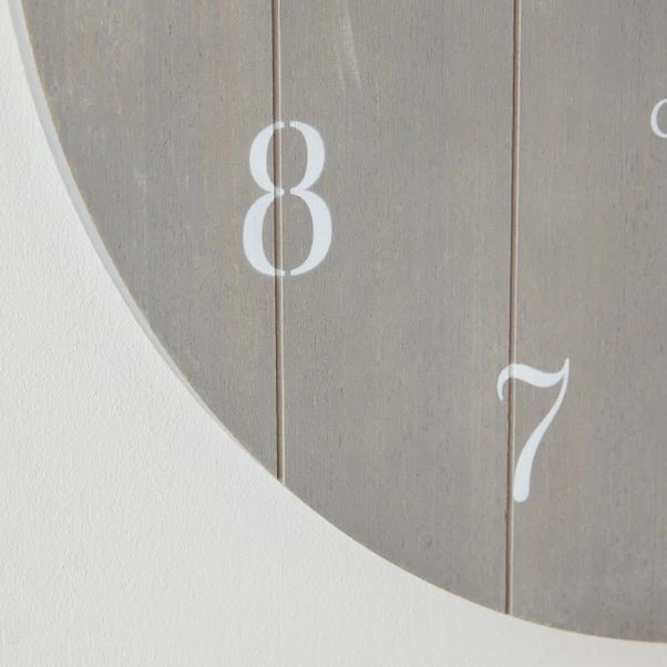 Churchgate Distressed Wooden 80cm Clock Grey 2 Churchgate Distressed Wooden 80cm Clock Grey - Image 2