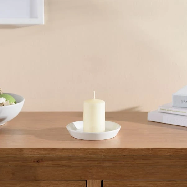 Dunelm Cream Pillar Candle 4.8cm X 7.6cm 2 Dunelm Cream Pillar Candle 4.8cm X 7.6cm - Image 2