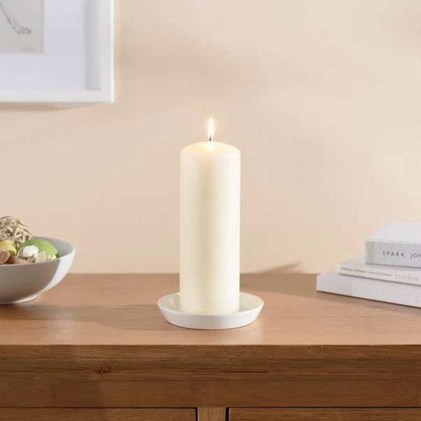Dunelm Cream Pillar Candle 7.5cm X 20cm 1 Dunelm Cream Pillar Candle 7.5cm X 20cm