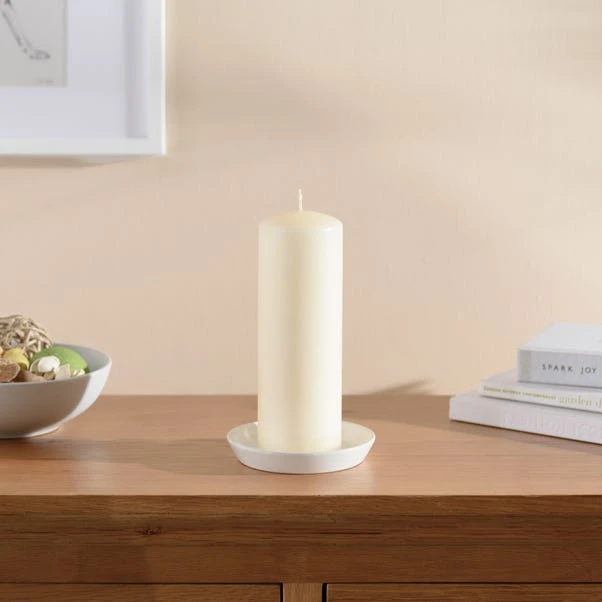 Dunelm Cream Pillar Candle 7.5cm X 20cm 2 Dunelm Cream Pillar Candle 7.5cm X 20cm - Image 2