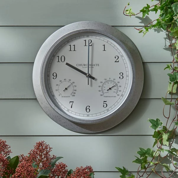 Indoor Outdoor Churchgate Galvanised Clock 35cm 1 Indoor Outdoor Churchgate Galvanised Clock 35cm