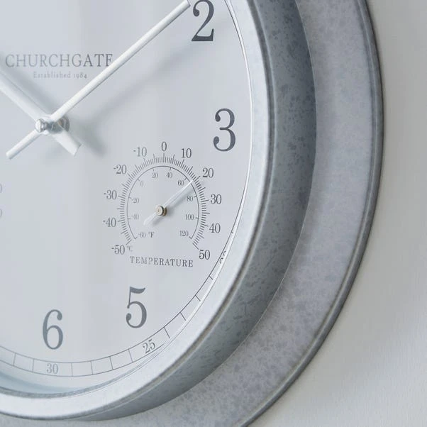 Indoor Outdoor Churchgate Galvanised Clock 35cm 4 Indoor Outdoor Churchgate Galvanised Clock 35cm - Image 4