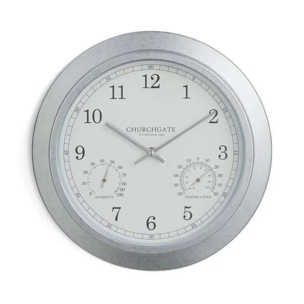 Indoor Outdoor Churchgate Galvanised Clock 35cm 5 Indoor Outdoor Churchgate Galvanised Clock 35cm - Image 5