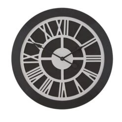 Dunelm Wooden Clock Black Silver 60cm 5 Dunelm Wooden Clock Black Silver 60cm -Decoration Store 30792011 alt02