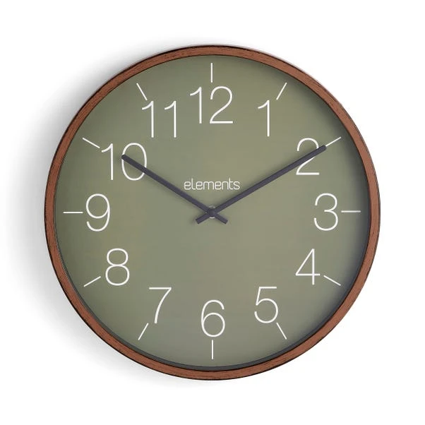 Indoor Outdoor Elements Olive Walnut Clock 41cm 5 Indoor Outdoor Elements Olive Walnut Clock 41cm - Image 5