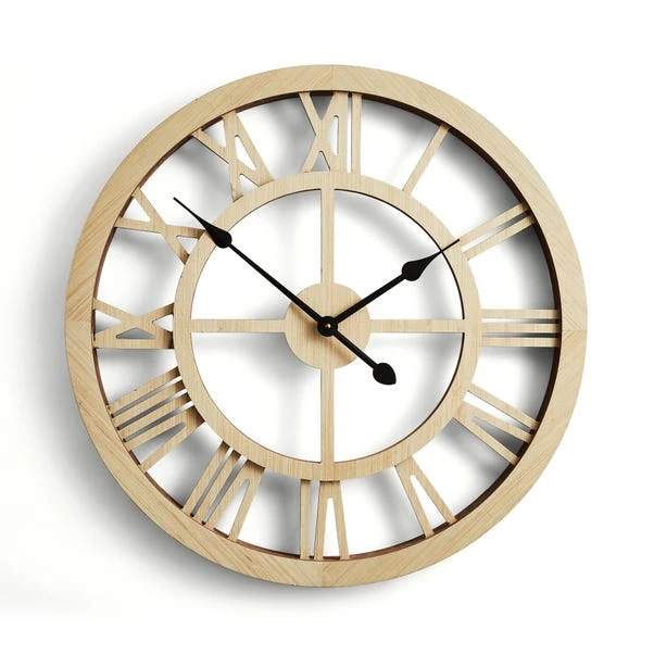 Dunelm Wood Effect Skeleton Clock 60cm 3 Dunelm Wood Effect Skeleton Clock 60cm - Image 3
