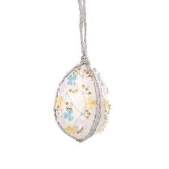 Dunelm White Embroidered Hanging Egg Decoration -Decoration Store 30792223 alt02