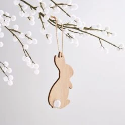 Dunelm Wooden Bunny Hanging Decoration