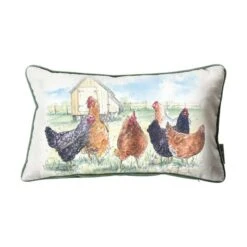 Kilburn_and_scott Aquarelle Chickens Cushion