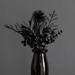 Dunelm Black Floral Arrangement In Glass 26cm -Decoration Store 30796536 alt02