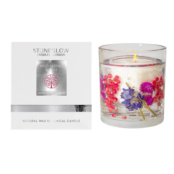 Stoneglow Wild Berries & Rose Scented Pillar Candle 1 Stoneglow Wild Berries & Rose Scented Pillar Candle