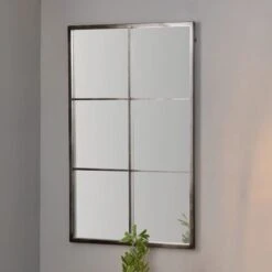 Pacific Lifestyle 6 Section Rectangular Wall Mirror, Dark Grey 70x110cm