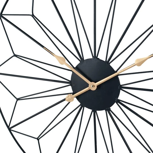 Pacific Lifestyle Black And Gold Geo Design Wall Clock 77cm 3 Pacific Lifestyle Black And Gold Geo Design Wall Clock 77cm - Image 3