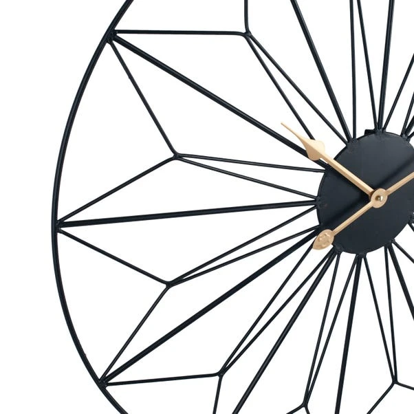 Pacific Lifestyle Black And Gold Geo Design Wall Clock 77cm 4 Pacific Lifestyle Black And Gold Geo Design Wall Clock 77cm - Image 4