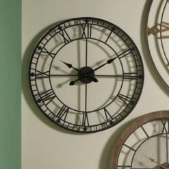 Pacific Lifestyle Black Metal Skeleton Wall Clock 80cm