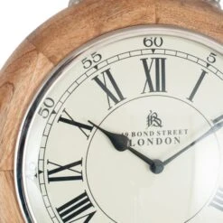 Pacific Lifestyle Nickel & Mango Wood Stopwatch Wall Clock -Decoration Store 30804317 alt03