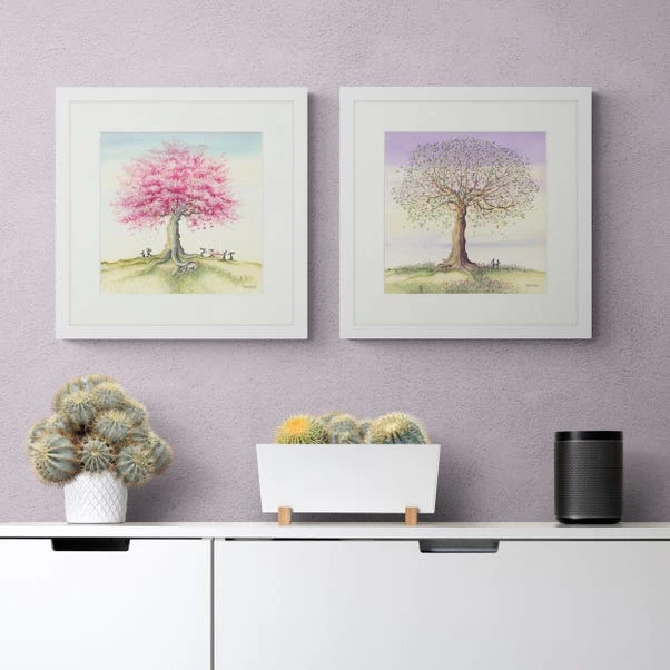 Dunelm Set Of 2 Framed Prints - Catching The Blossom / Waiting To Fall 1 Dunelm Set Of 2 Framed Prints - Catching The Blossom / Waiting To Fall