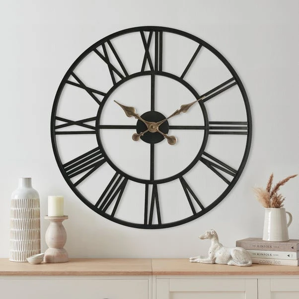Dunelm Skeleton Antique Brass Effect Wall Clock 70cm 1 Dunelm Skeleton Antique Brass Effect Wall Clock 70cm