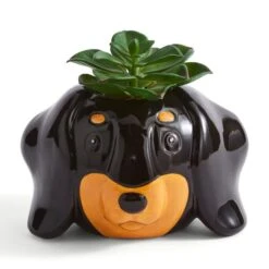 Dunelm Dachshund Dog Plant Pot